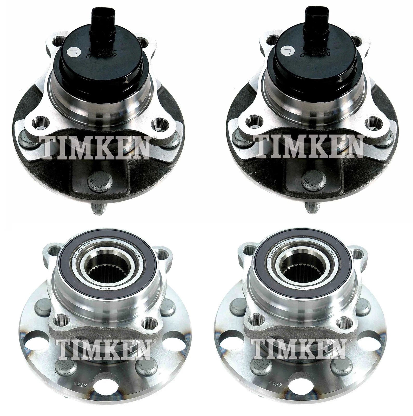 Front and Rear Wheel Bearings & Hubs Kit for Lexus GS350 GS460 IS250 (2006–2019)