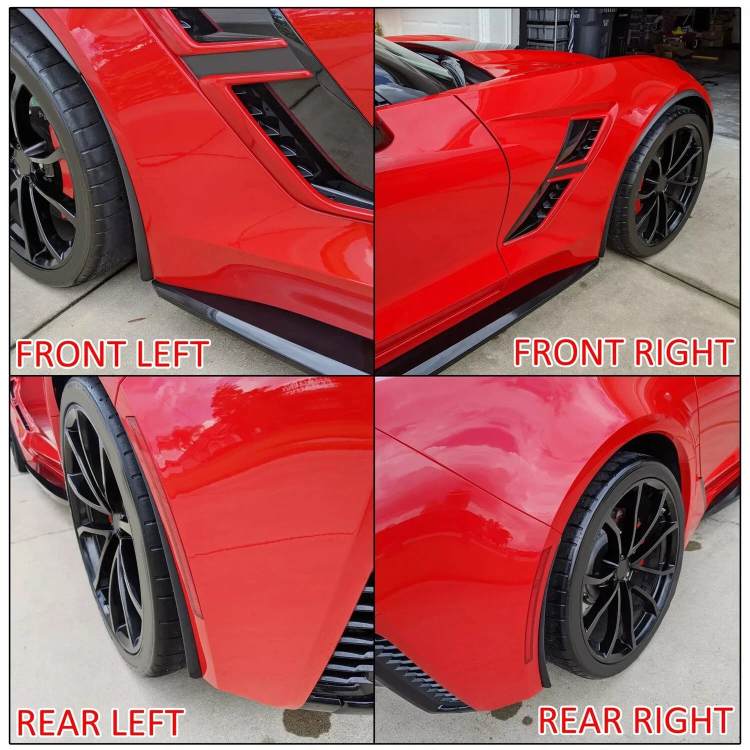 Set of 4 Mud Guards for Chevy C7 Corvette Stingray Z06 (2014-2019)