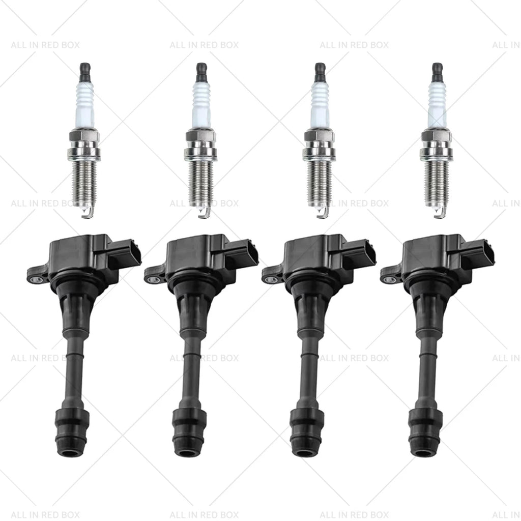 Set of 4 Ignition Coils & 4 Spark Plugs for Nissan X-Trail T30 (2001–2007) 224488H315