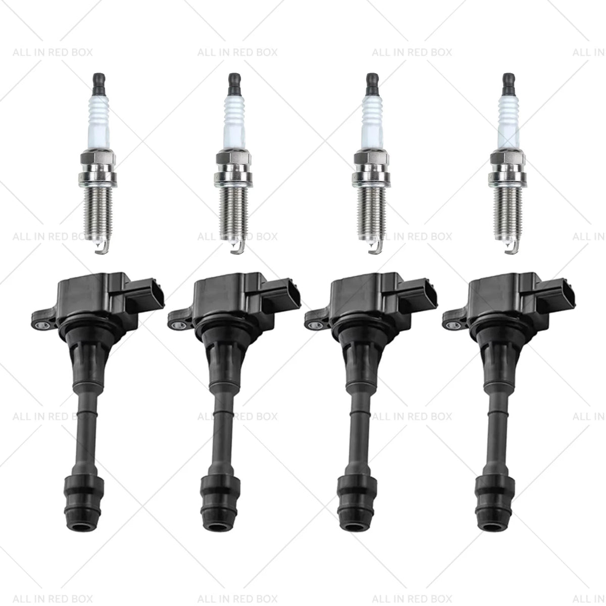 Set of 4 Ignition Coils & 4 Spark Plugs for Nissan X-Trail T30 (2001–2007) 224488H315