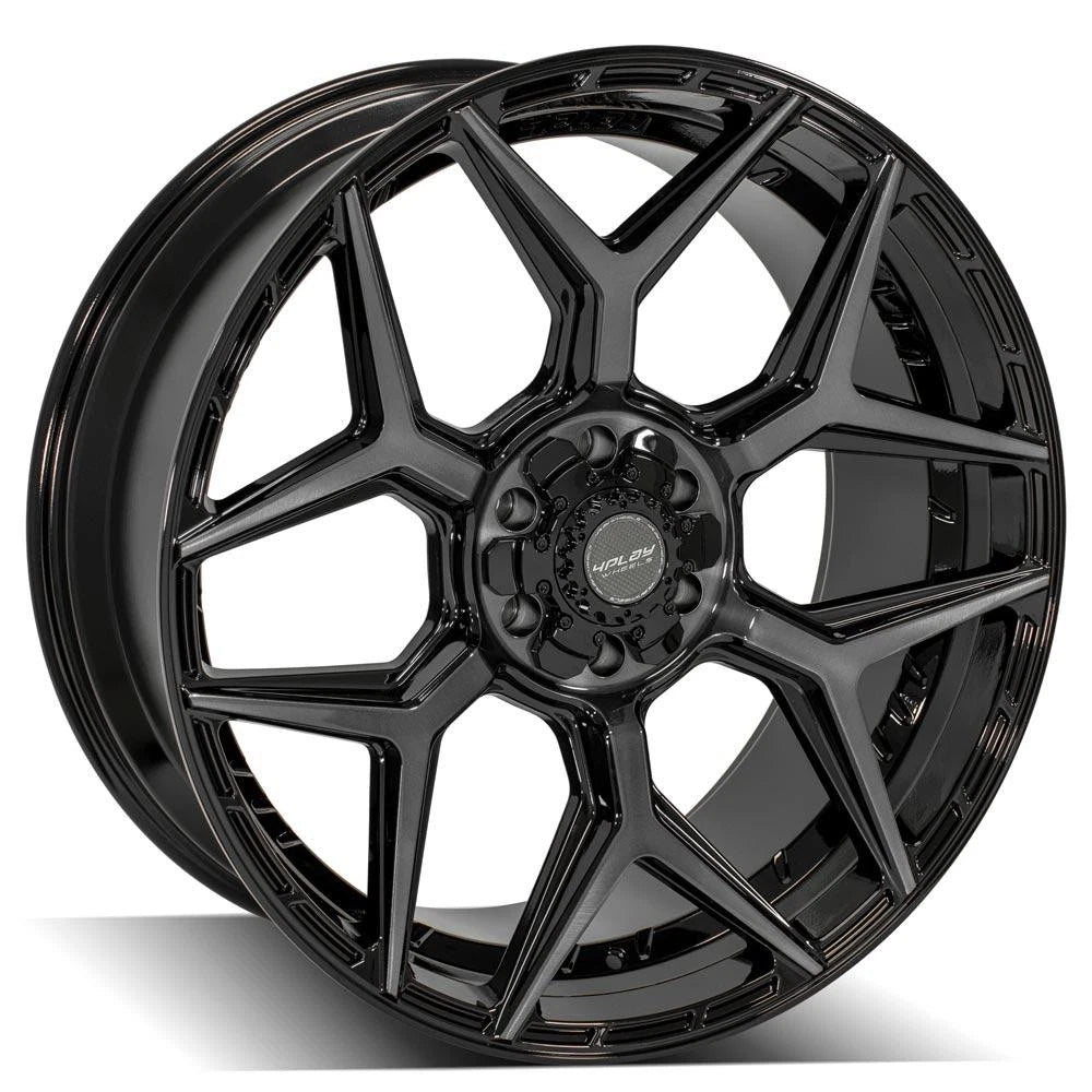 24" Gloss Black Wheel with Brushed Face for 1988-2000 Chevy K2500