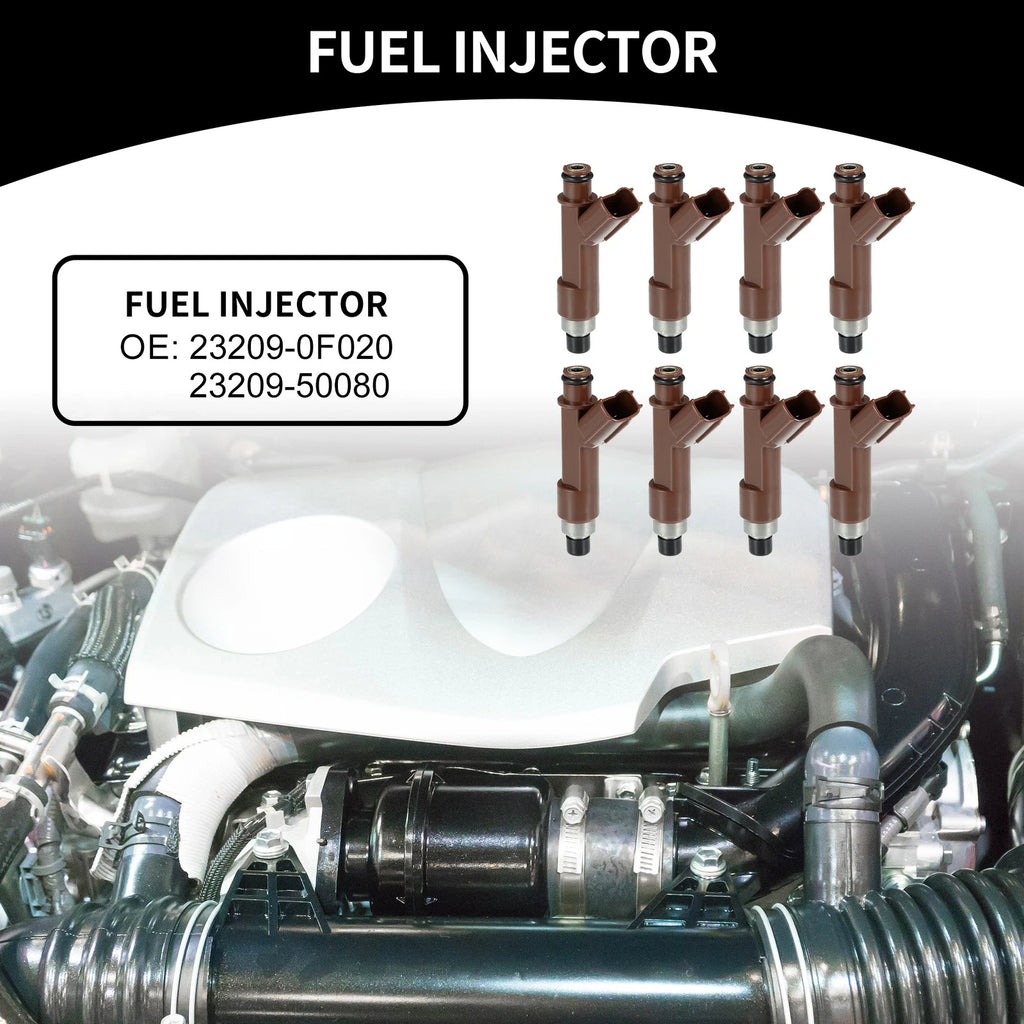 Set of 8 Fuel Injectors No. 23209-0F020 for Toyota 4Runner (2004–2009)