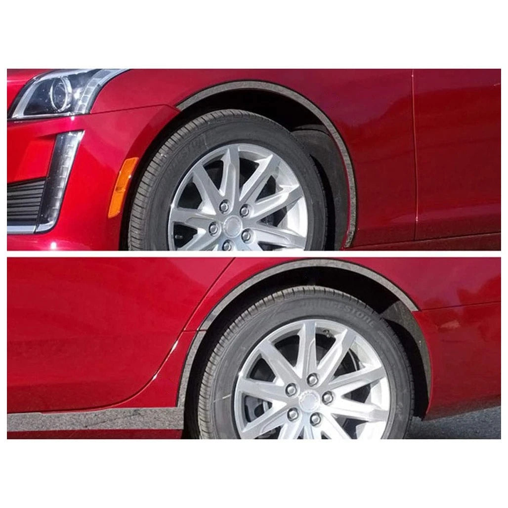 LuxuryFX Chrome Fender Trim w/Gasket (Cut To Full Rocker) for 14-19 Cadillac CTS