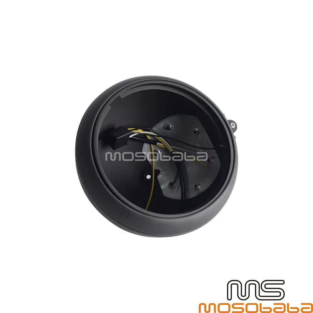 7" Black Round Headlight Housing for Harley Chopper