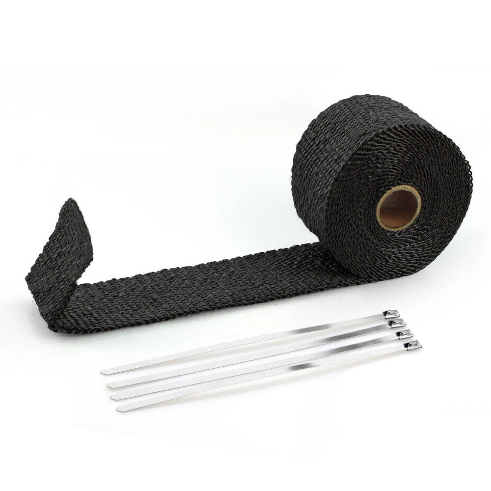2" Black Lava Header Manifold Exhaust Heat Wrap Tape (10M/32.8FT)