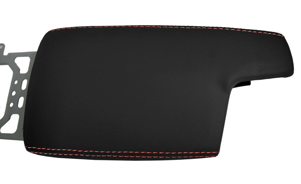 Leather Console Lid Armrest Cover for Subaru Crosstrek (2018–2020) Red Stitch