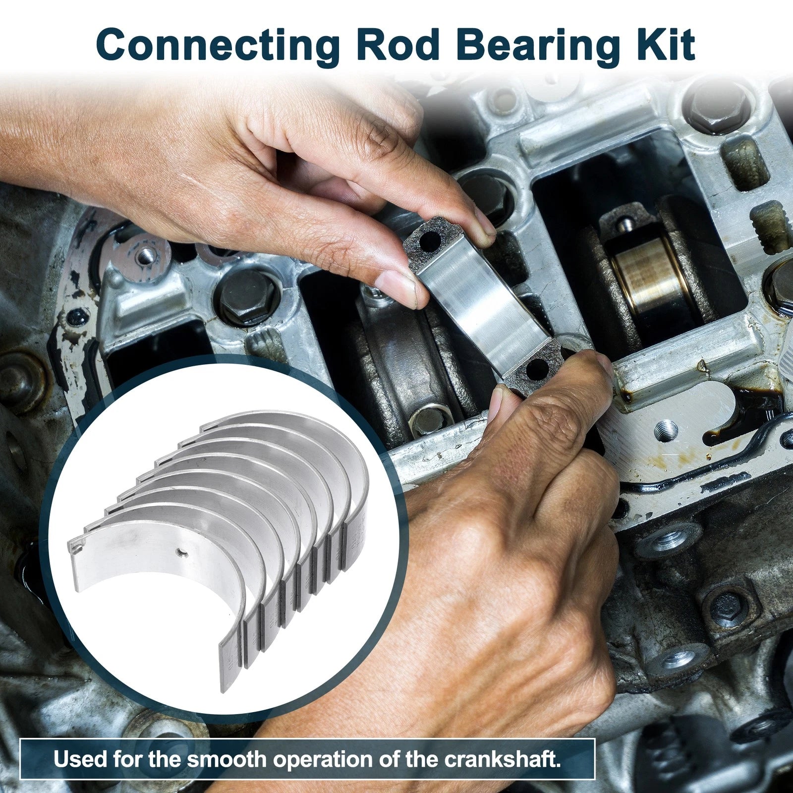 Set of 8 Connecting Rod Bearings for Nissan Almera (No. 1211122J00)
