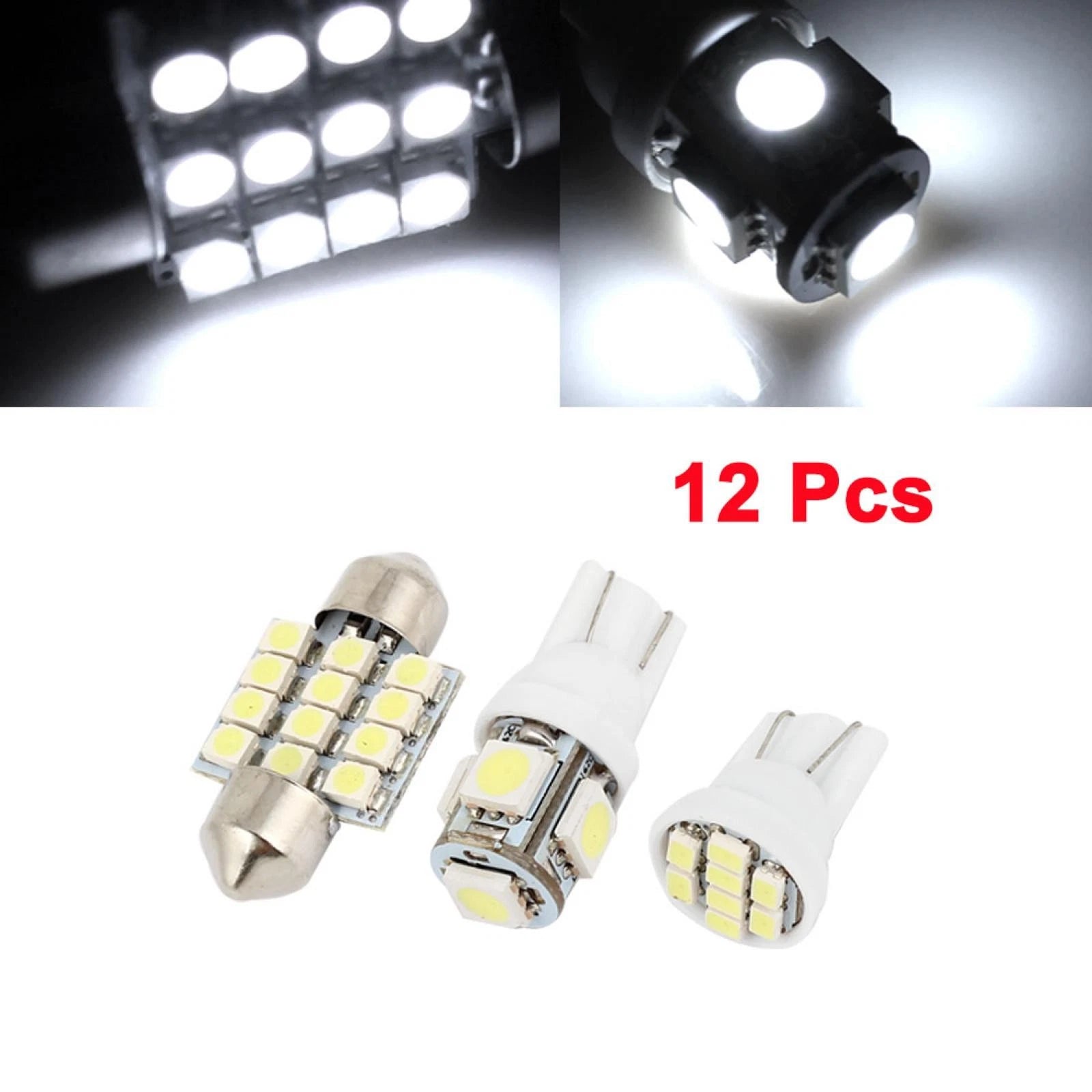 12PCS White LED Dome Light Kit for Nissan Rogue (2008–2013)