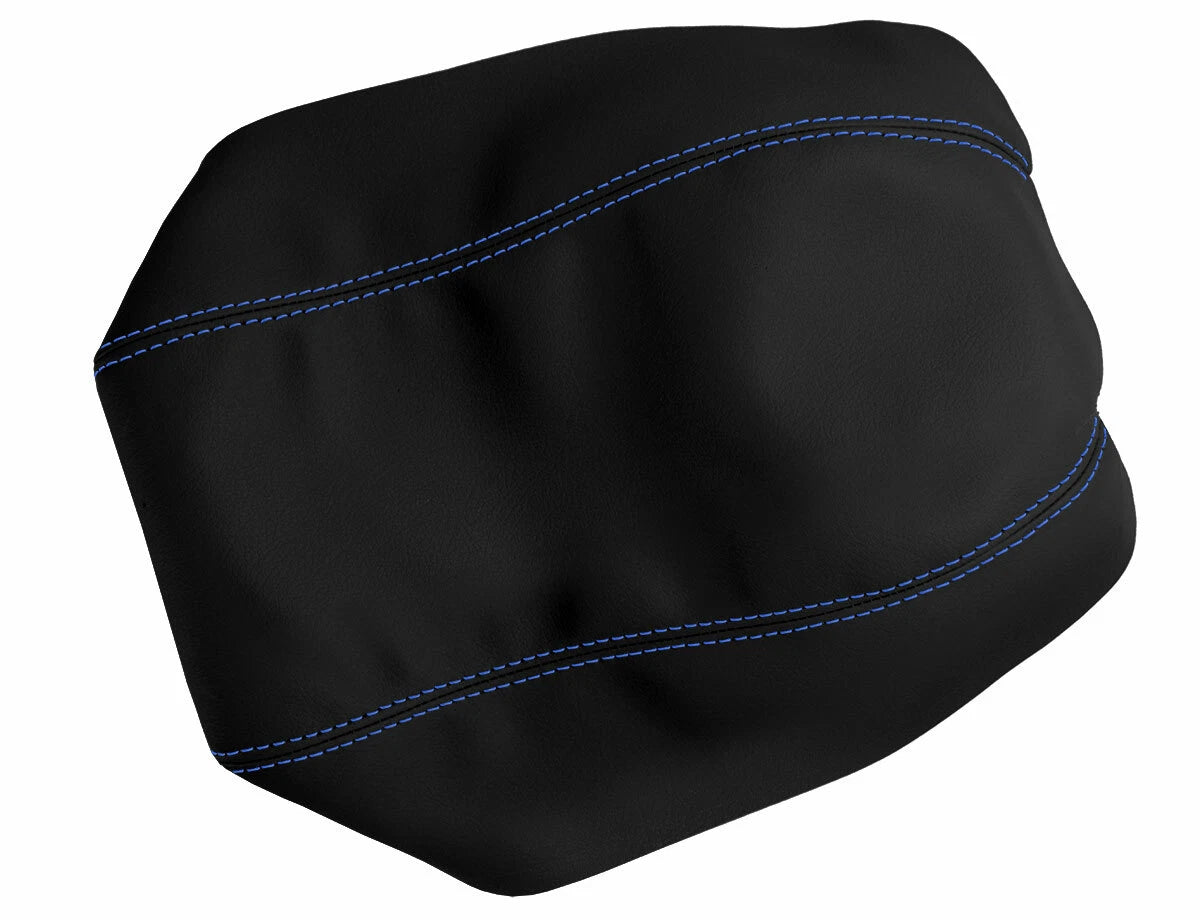 Leather Console Lid Armrest Cover for Dodge Avenger (2008–2014) Blue Stitch