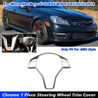 Chrome Steering Wheel Trim Cover for Mercedes Benz C-Class E-Class CLA-Class AMG