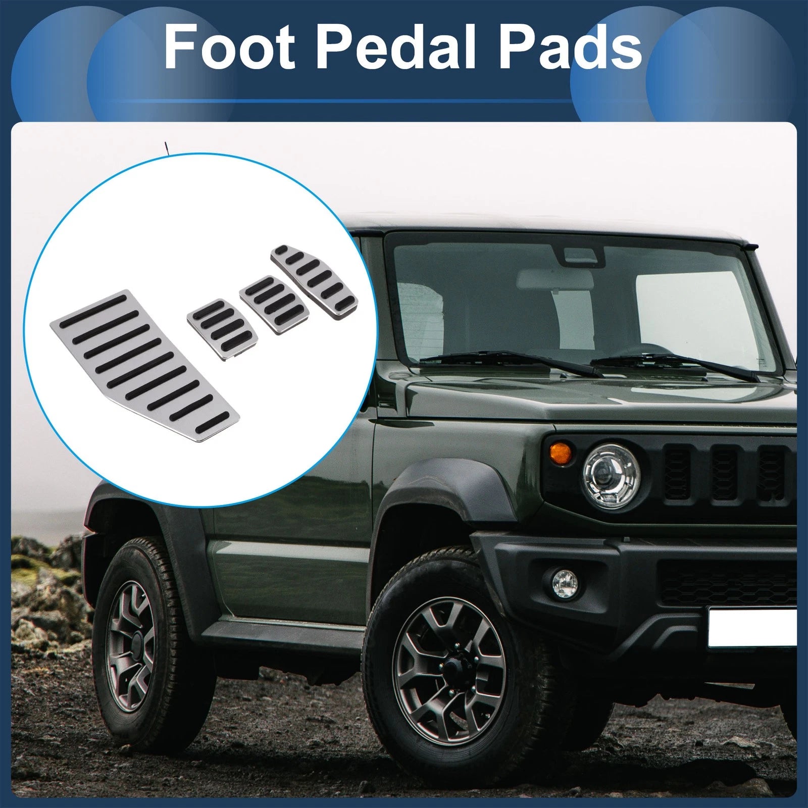 4X Manual Foot Accelerator Pedal Covers for Suzuki Jimny JB70W (2018–2022)