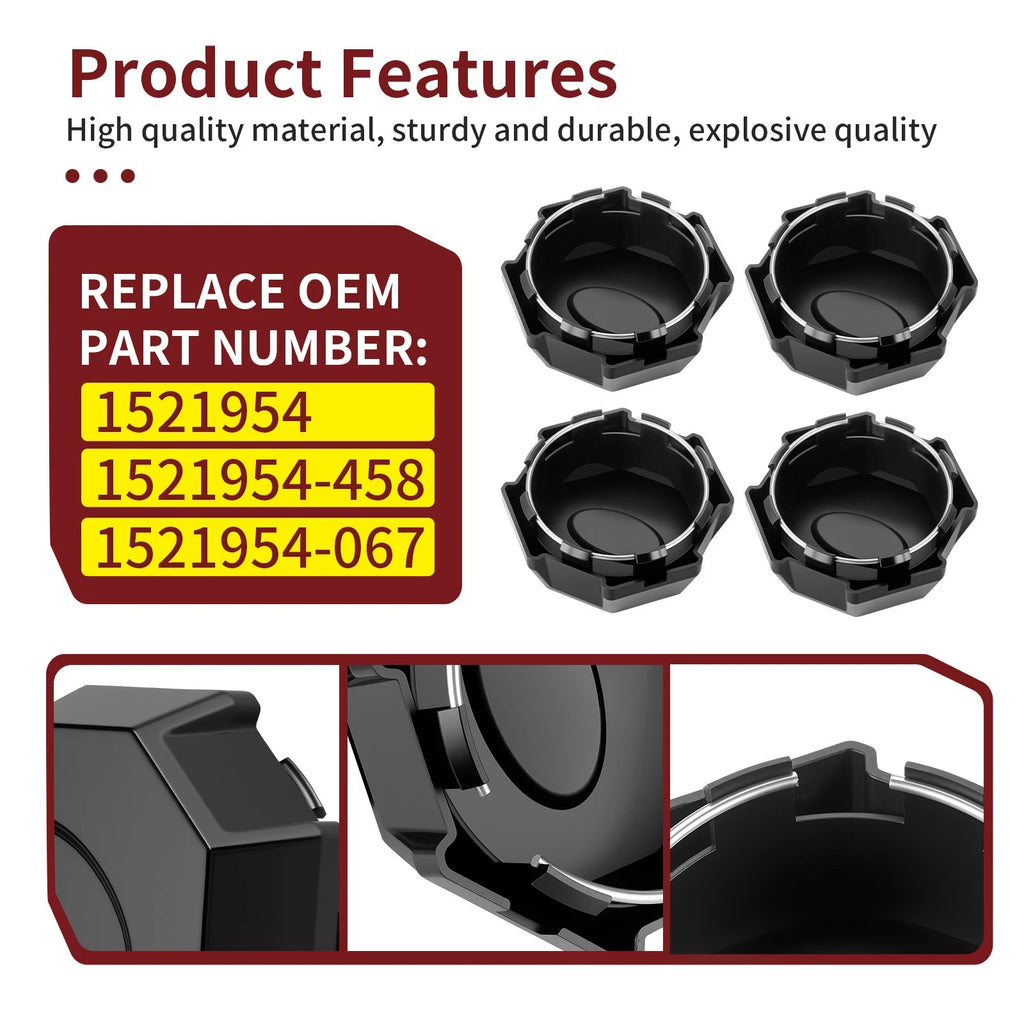 Set of 4 Wheel Caps for Polaris Ranger 570 900 1000 Crew XP (2013–2019)