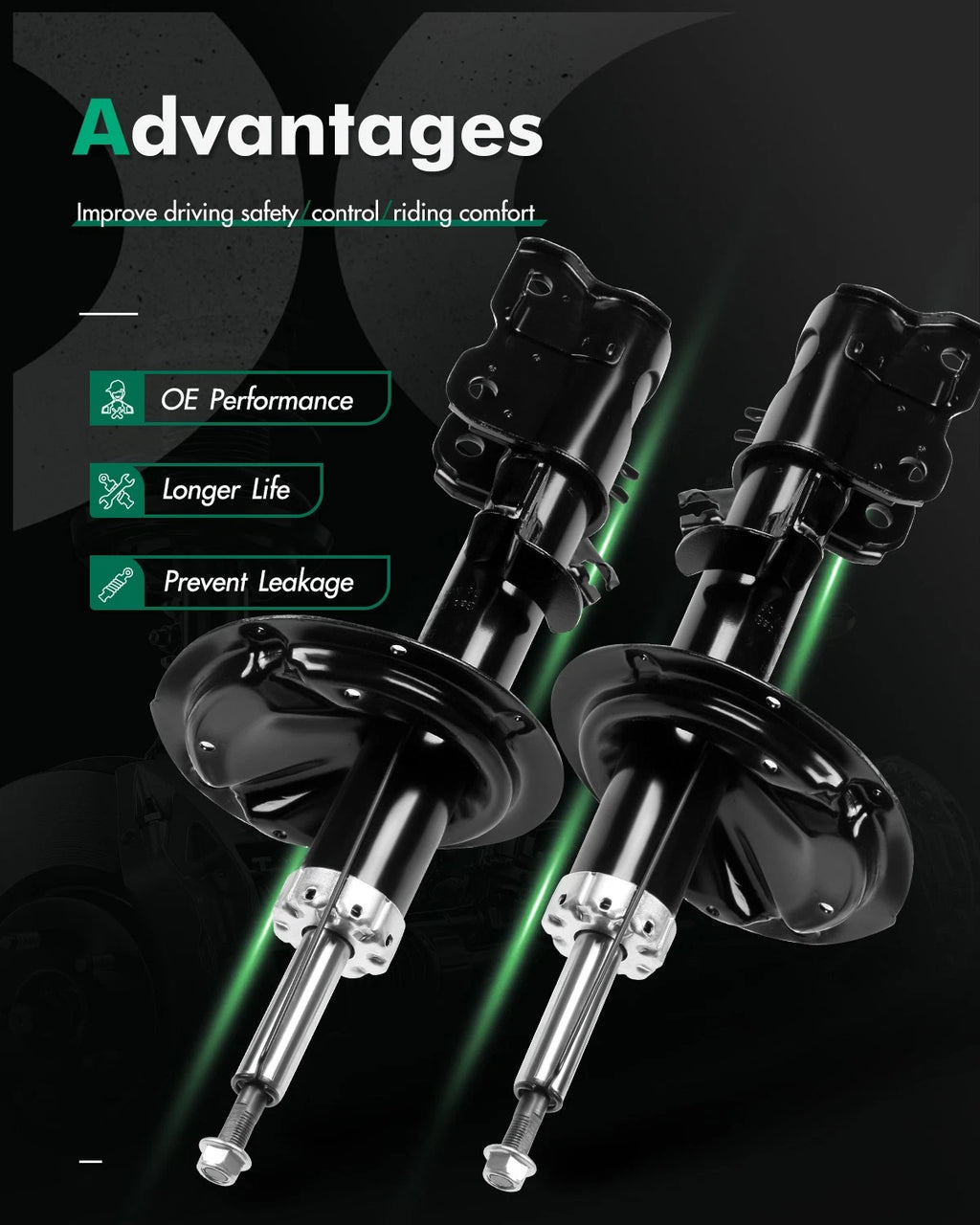 Pair Front Struts Shocks for Infiniti FX35 FX45 (2003–2008)