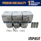 3X STD Piston Set 67mm for Kubota D782 (Part Numbers: STD)