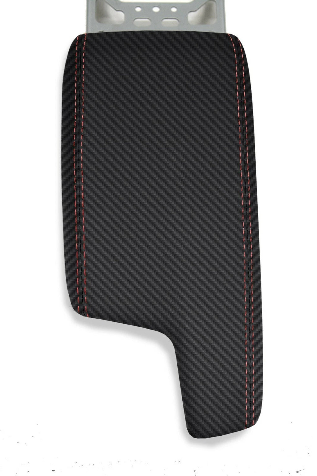 Console Lid Armrest Cover for Subaru Impreza (2017–2020) Carbon Fiber Red Stitch