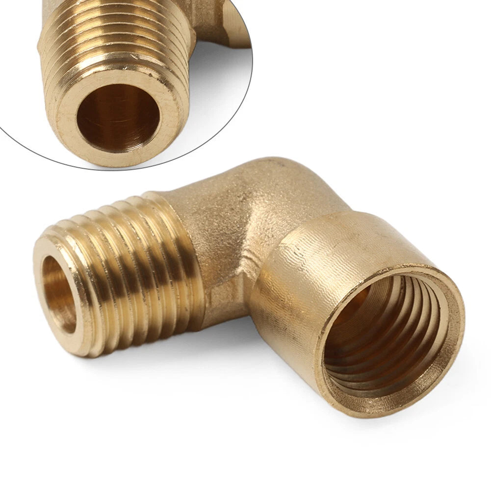 Brass Hose Fitting Elbow 1/4 NPT Male to 1/4 NPT Female Connector