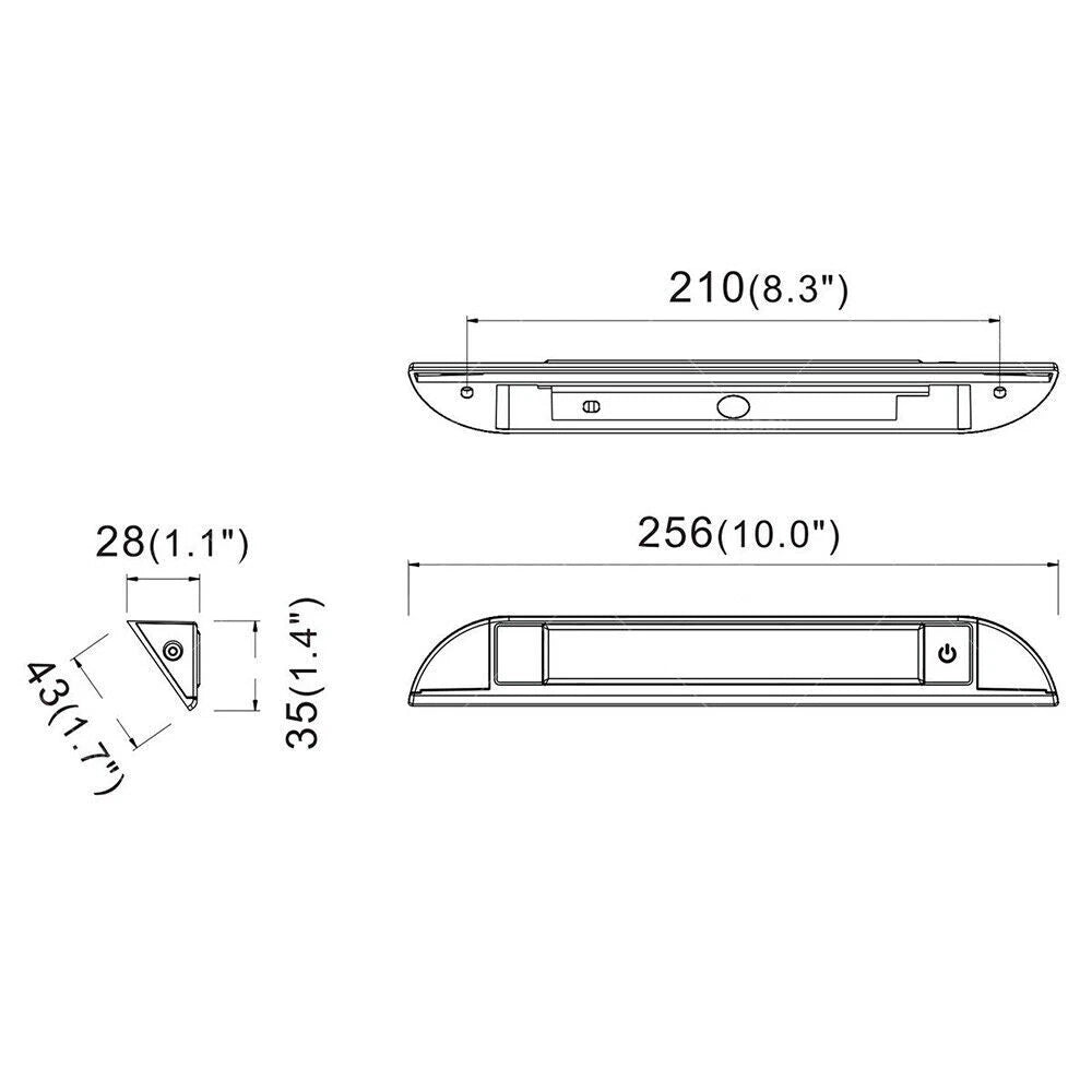 9 LED Awning Light Touch Switch Strip Bar for Caravan Camper (256mm)
