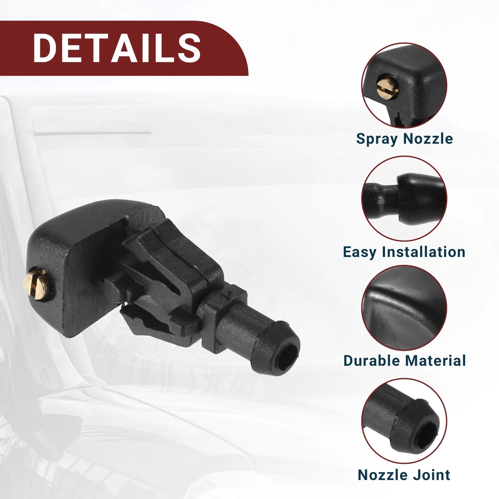 Windshield Washer Nozzle Set for Ford Econoline  with Hose & Connectors