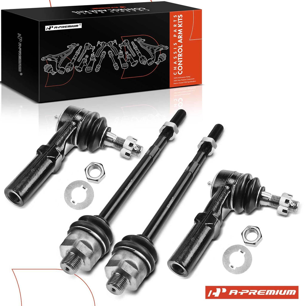 Set of 4 Inner & Outer Tie Rod Ends for Chevy Silverado 1500 HD (2001–2006)