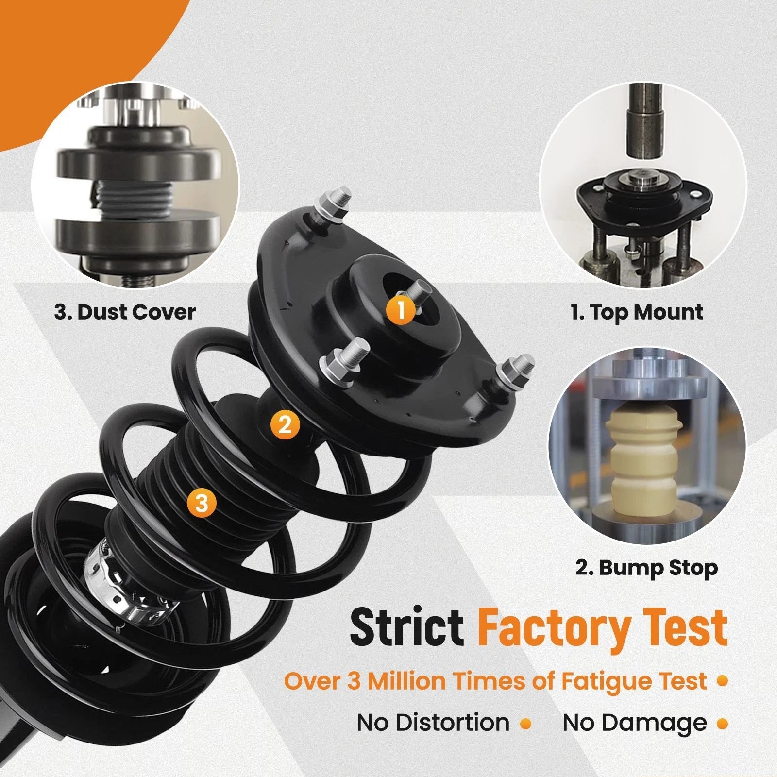 2X Front Struts Shock & Coil Springs Assembly for Kia Sorento (2011–2013)