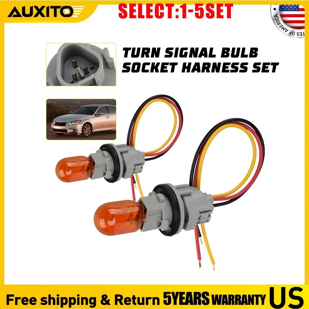 Front Turn Signal Bulb Socket + Wire Harness for Toyota Tacoma (2016–2021)