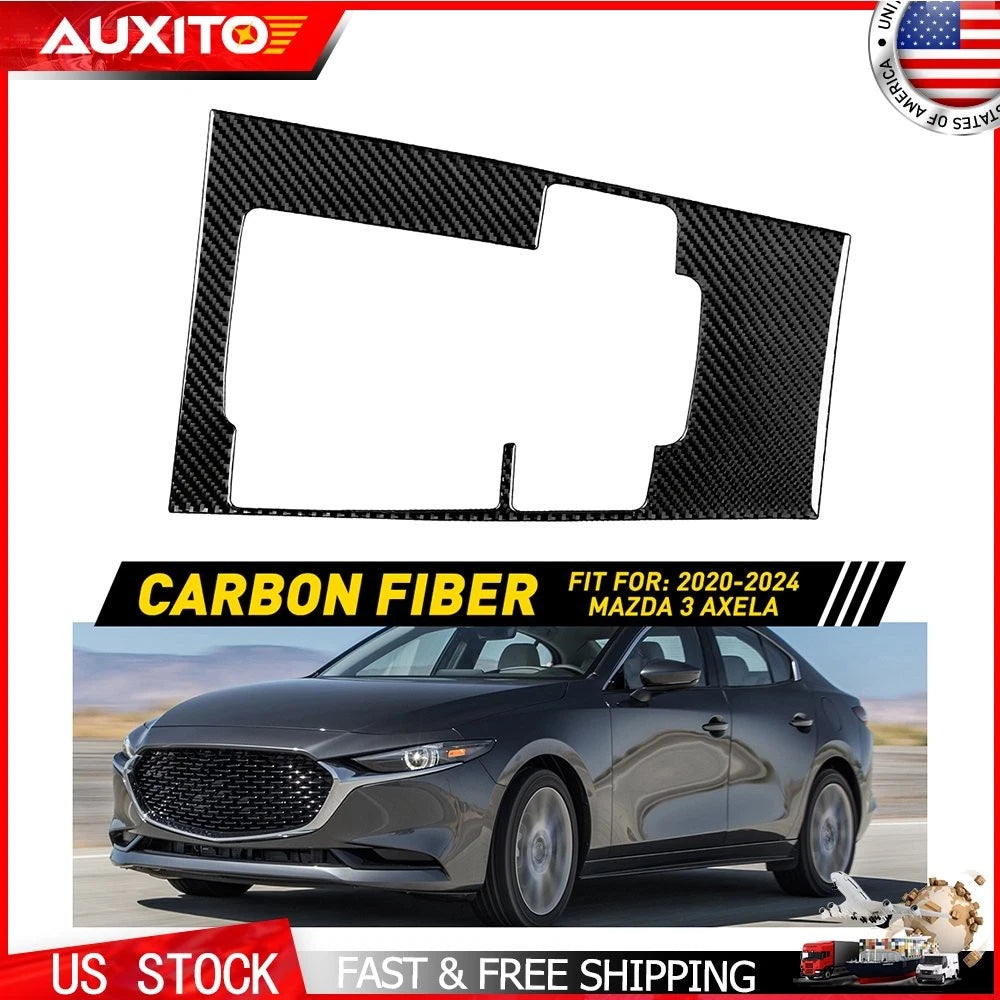 Carbon Fiber Console Gear Shift Frame Cover for Mazda 3 (2020–2024)