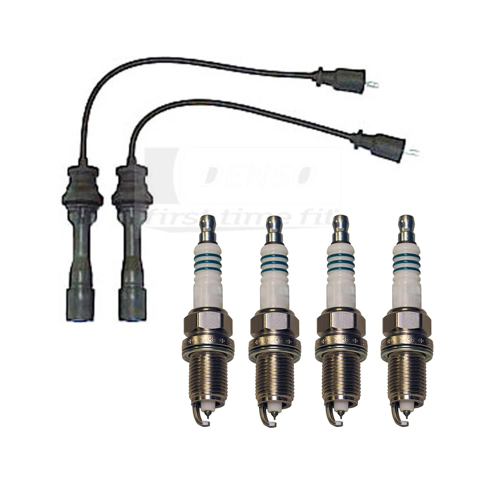 Denso Wire Set & 4 Iridium Power Spark Plugs for Protege (1999)