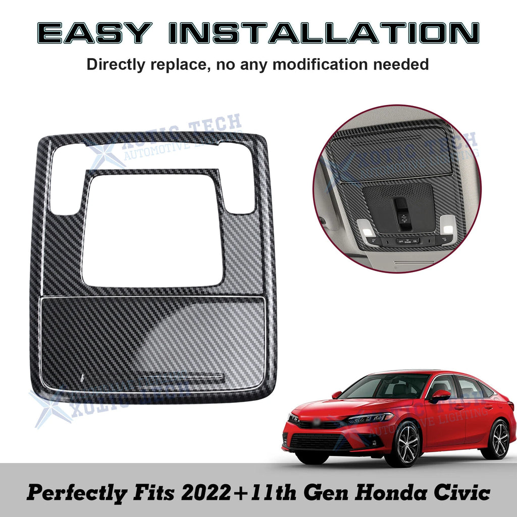 Carbon Fiber Pattern Reading Light Cover Trim for Honda Civic 2022-2025