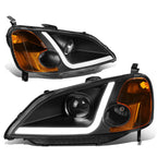 LED DRL Projector Headlight Lamps for Honda Civic Coupe/Sedan (2001–2003)