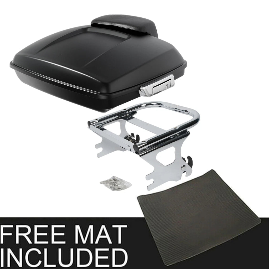 Matt Black Razor Trunk Pad Mount Rack for Harley Touring Road Glide (1997–2008)