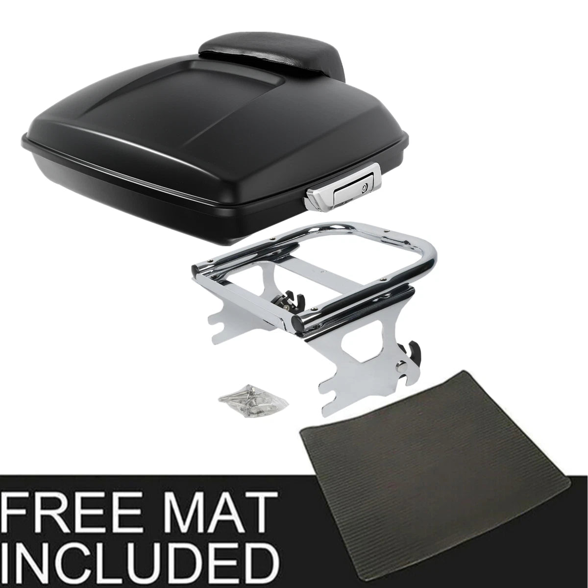 Matt Black Razor Trunk Pad Mount Rack for Harley Touring Road Glide (1997–2008)