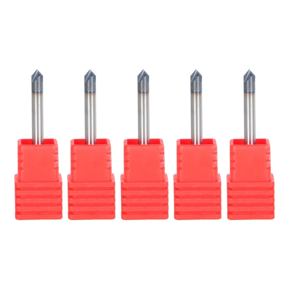 Set of 5 Carbide End Milling Cutters 1/8" Diameter 4 Flutes