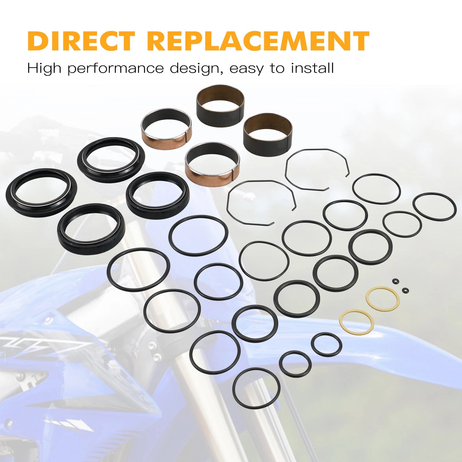 Front Fork Bushing Dust Oil Seal Rebuild Kit for Yamaha YZ250 (2015–2021)
