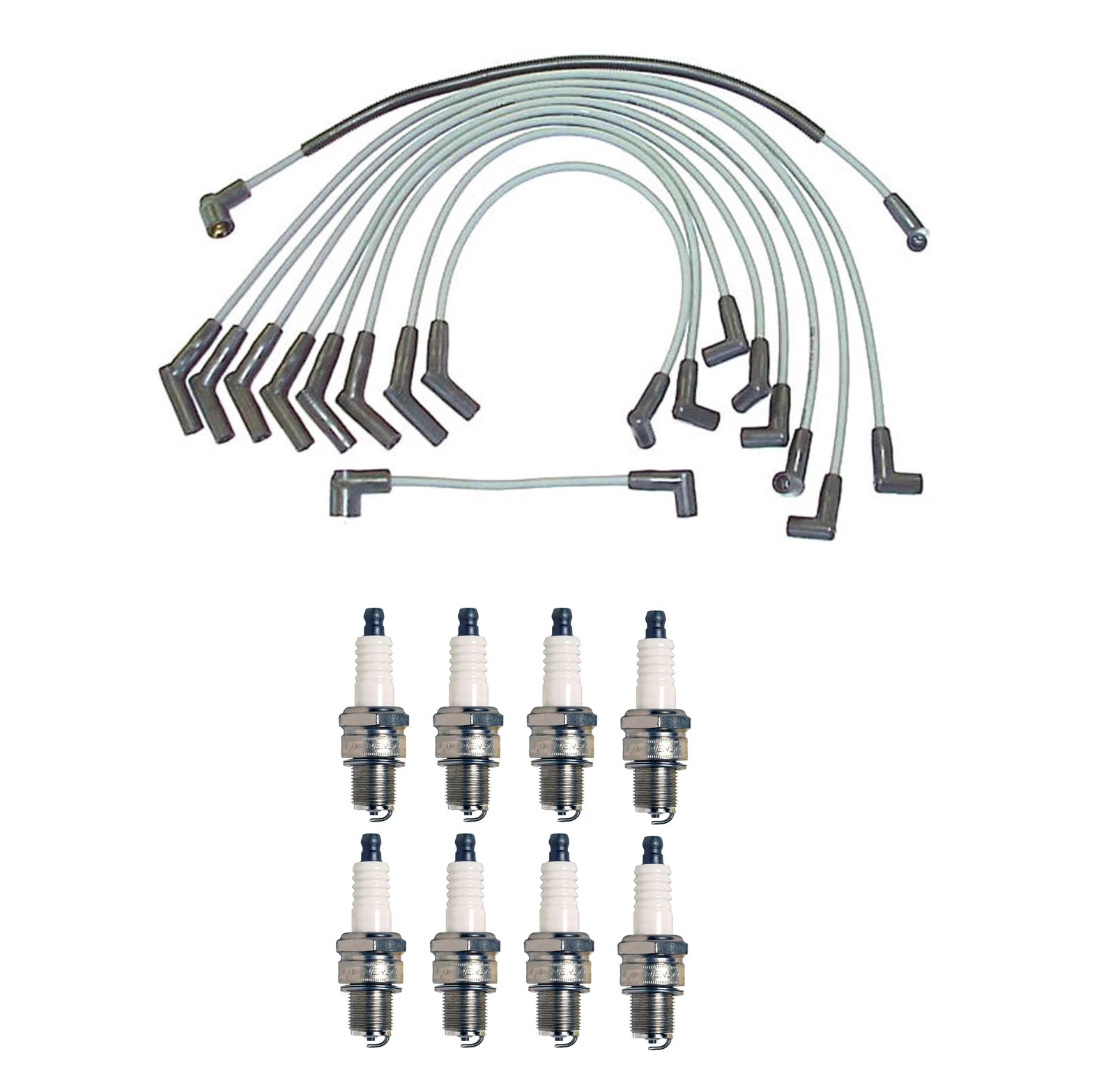 Denso Wire Set & 8 Iridium Spark Plugs for Ford 5.8 V8 (1990–1996)