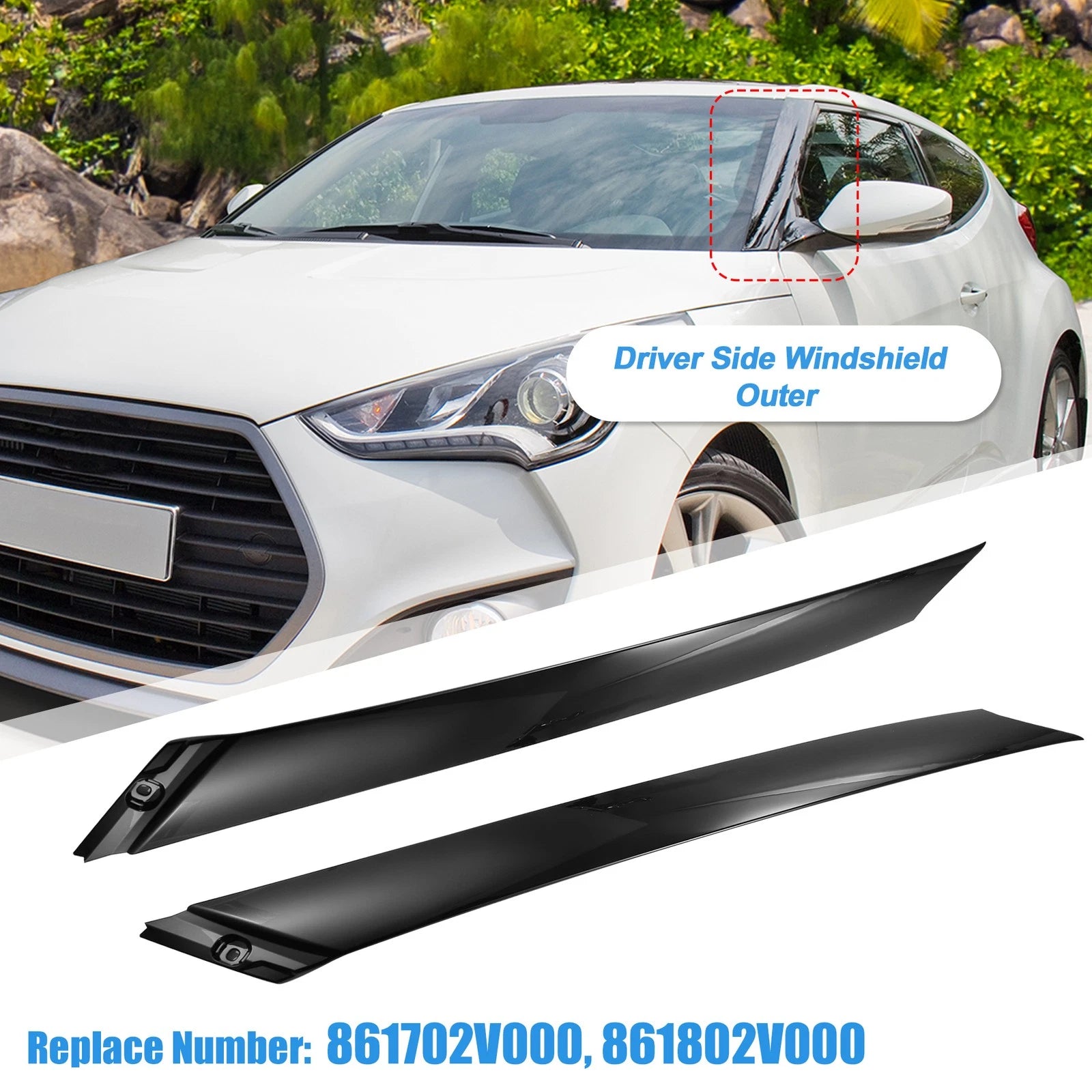 Pair Windshield A Pillar Trim for Hyundai Veloster (2012–2017) 861702V000