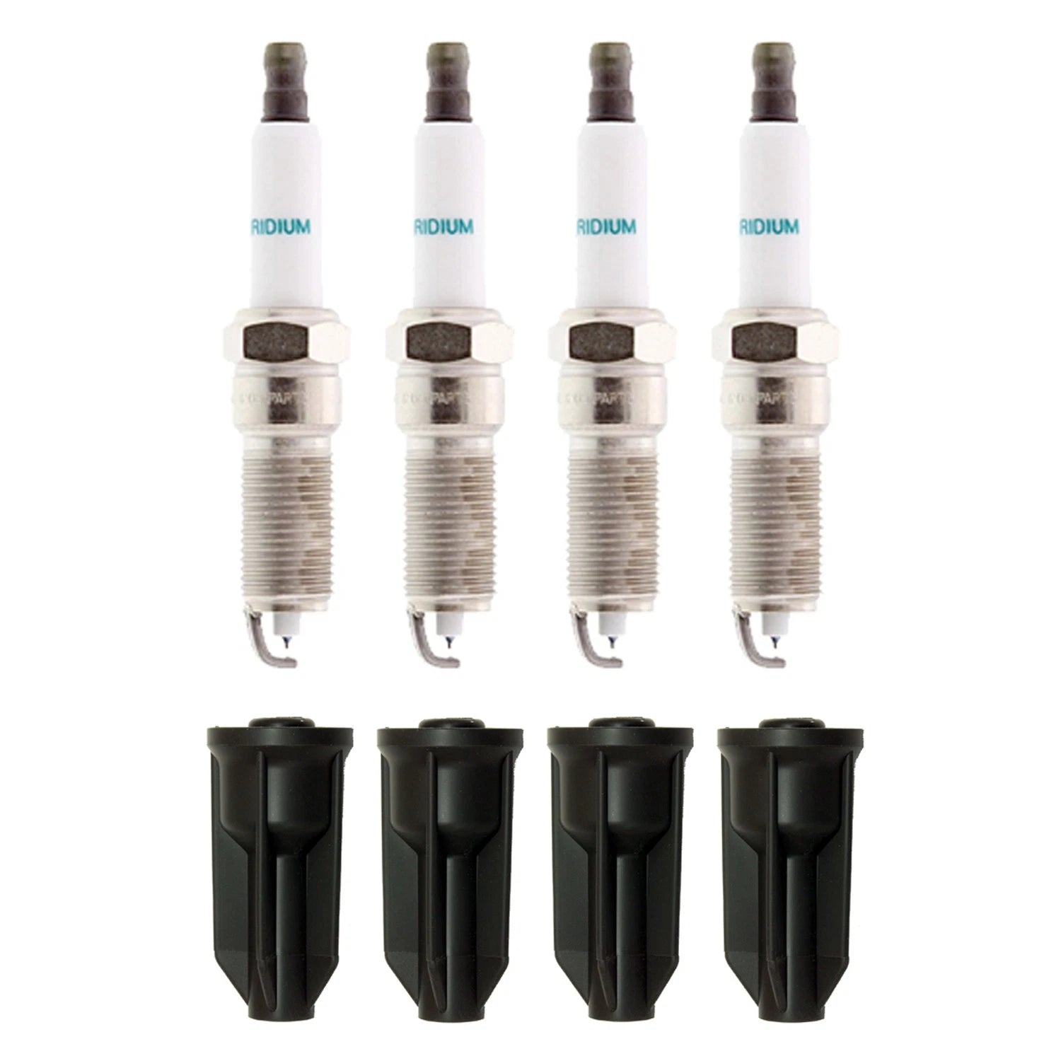Set of 4 Denso Iridium Spark Plugs & NGK Ignition Coil Boots for Canyon Colorado (2004–2012)