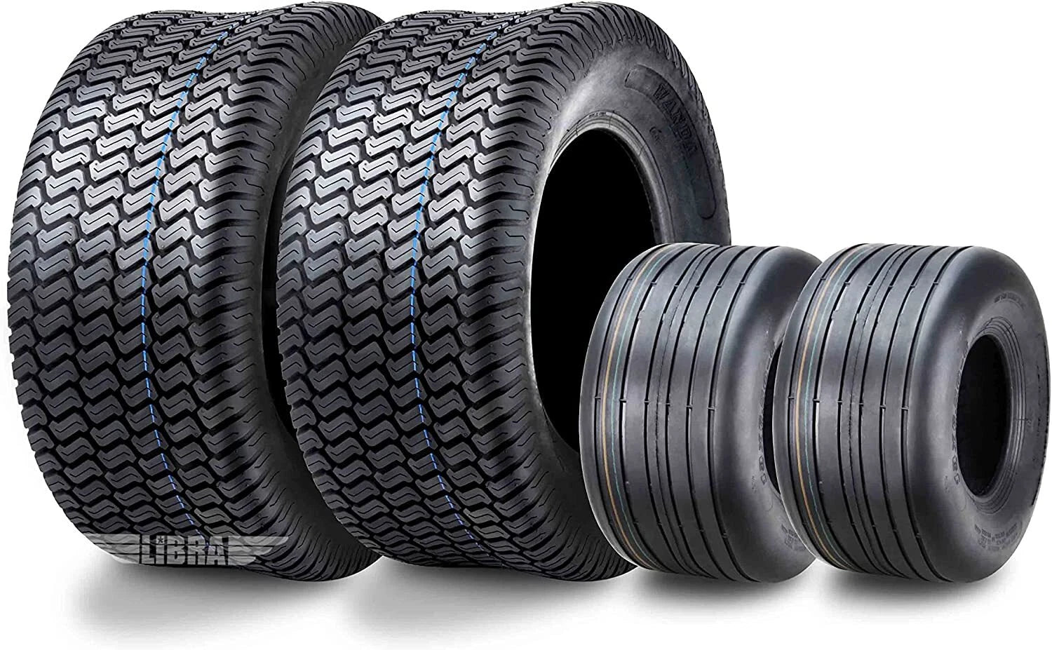 Set of 4 Turf Tires 13x6.50-6 & 24x12-12 for Zero-Turn Mower (4PR)