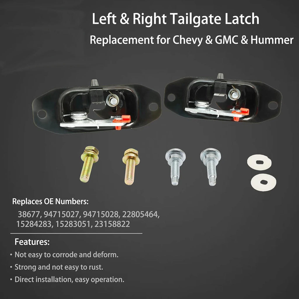 2X Tailgate Latch Assembly for GMC Sierra, Chevy Silverado (2007-2018)