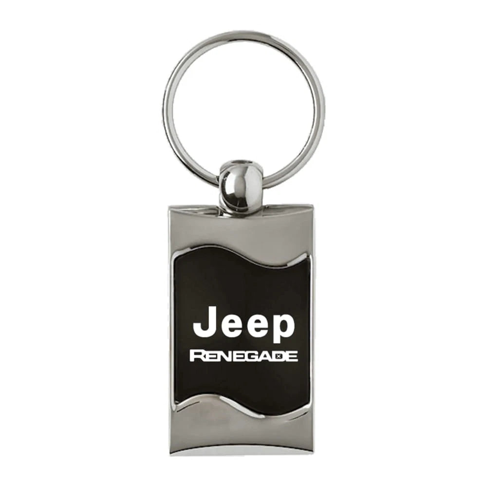 Black Rectangular Wave Keychain - Officially Licensed for Jeep Renegade