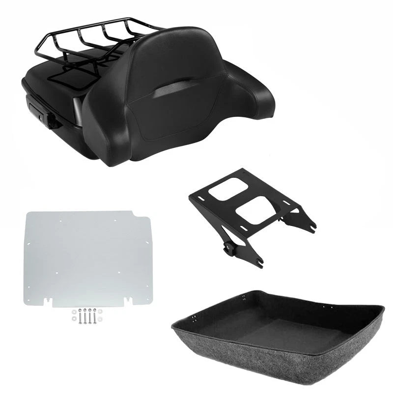 Trunk Backrest Pad Mount Rack Plate for Harley Touring (2014–2026)