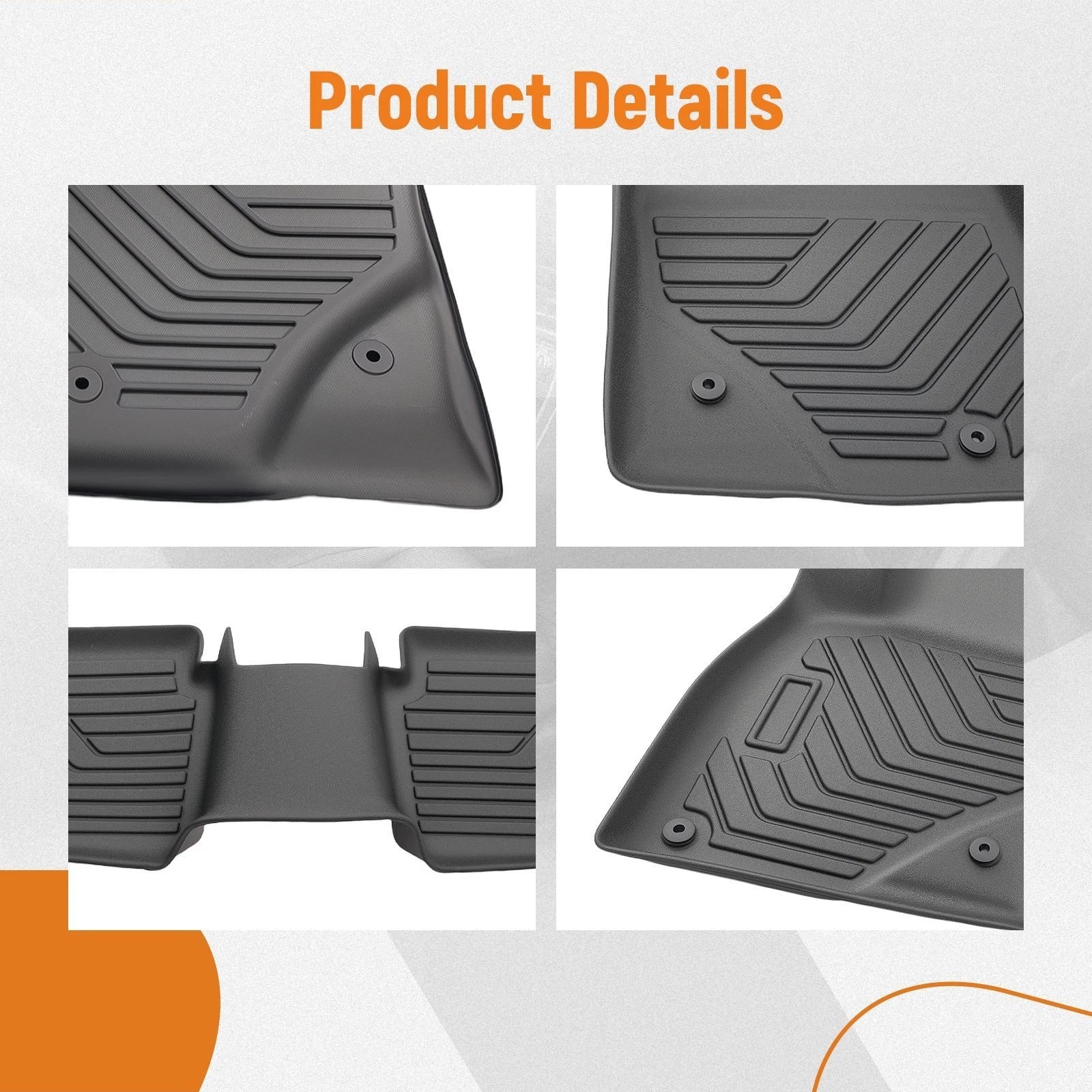 Set of 4 TPE Carpet Floor Mats for Mazda 3 (2014–2018) Black