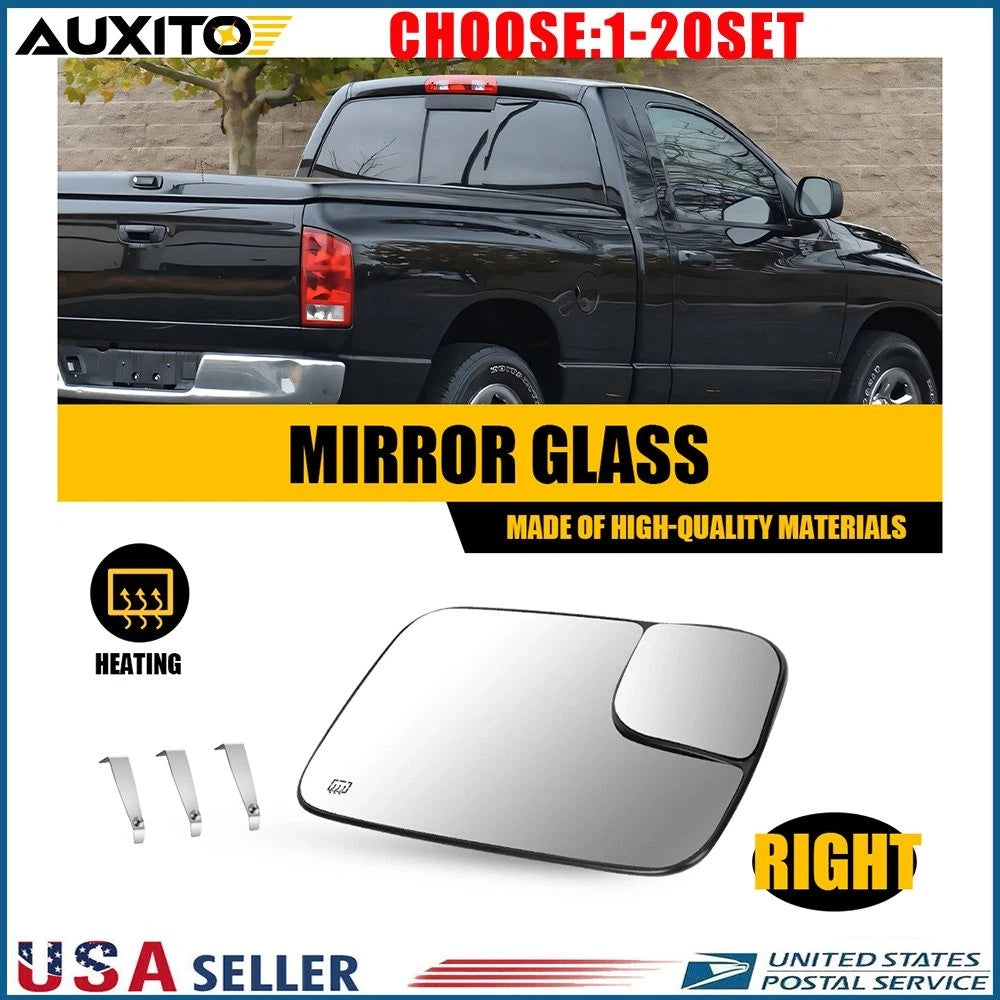 Right Side Power Heated Tow Mirror Glass for Dodge RAM 1500 (2005–2008) CH1325121