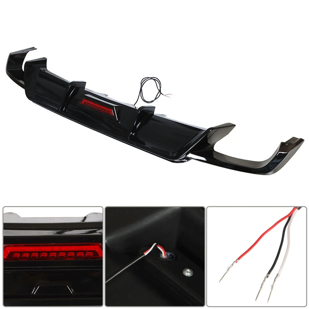Rear Bumper Lower Diffuser with LED Light for Toyota Camry (2018–2021)