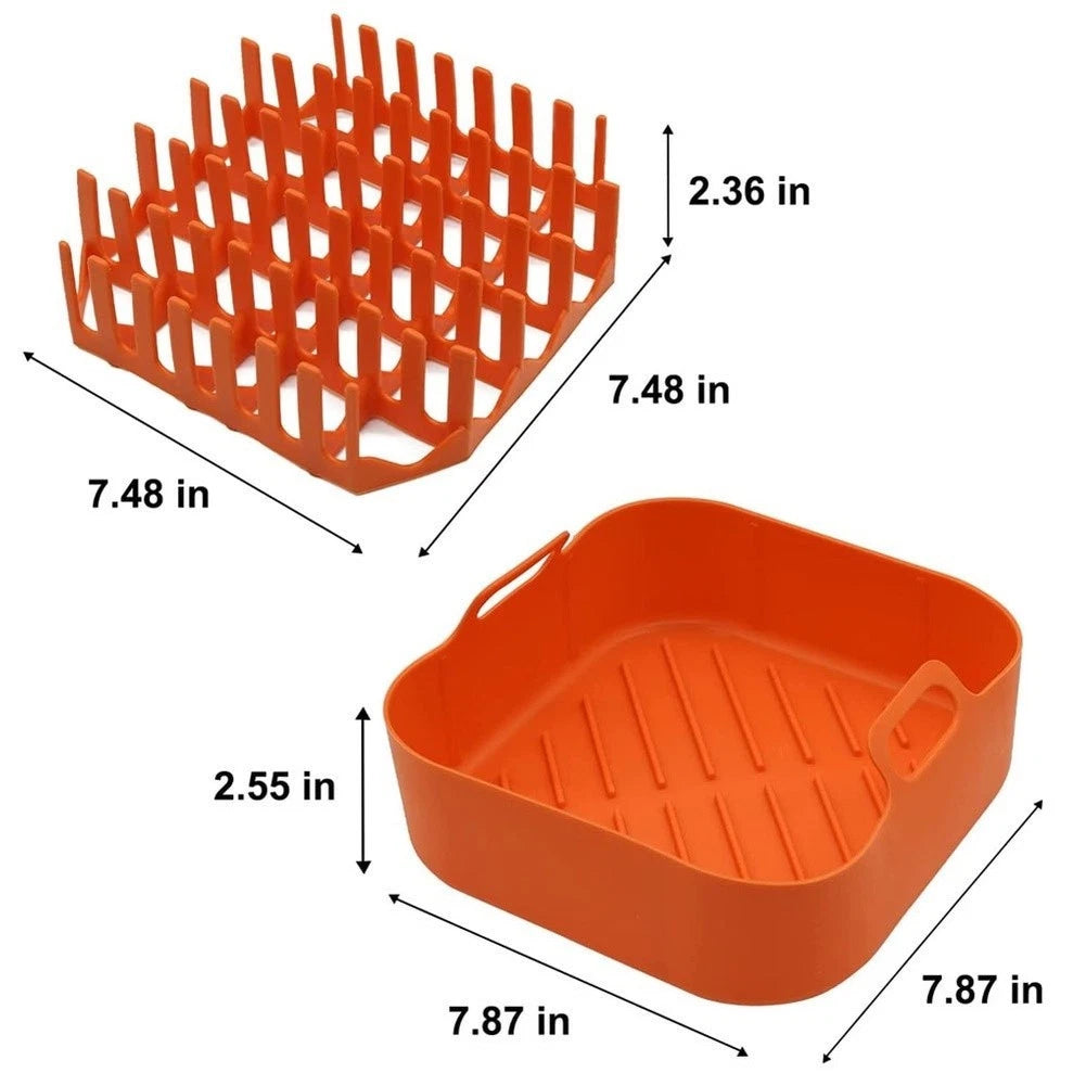 Silicone Food Rack for Air Fryer Oven Microwave Cooking Tool (20x20x6.5cm)