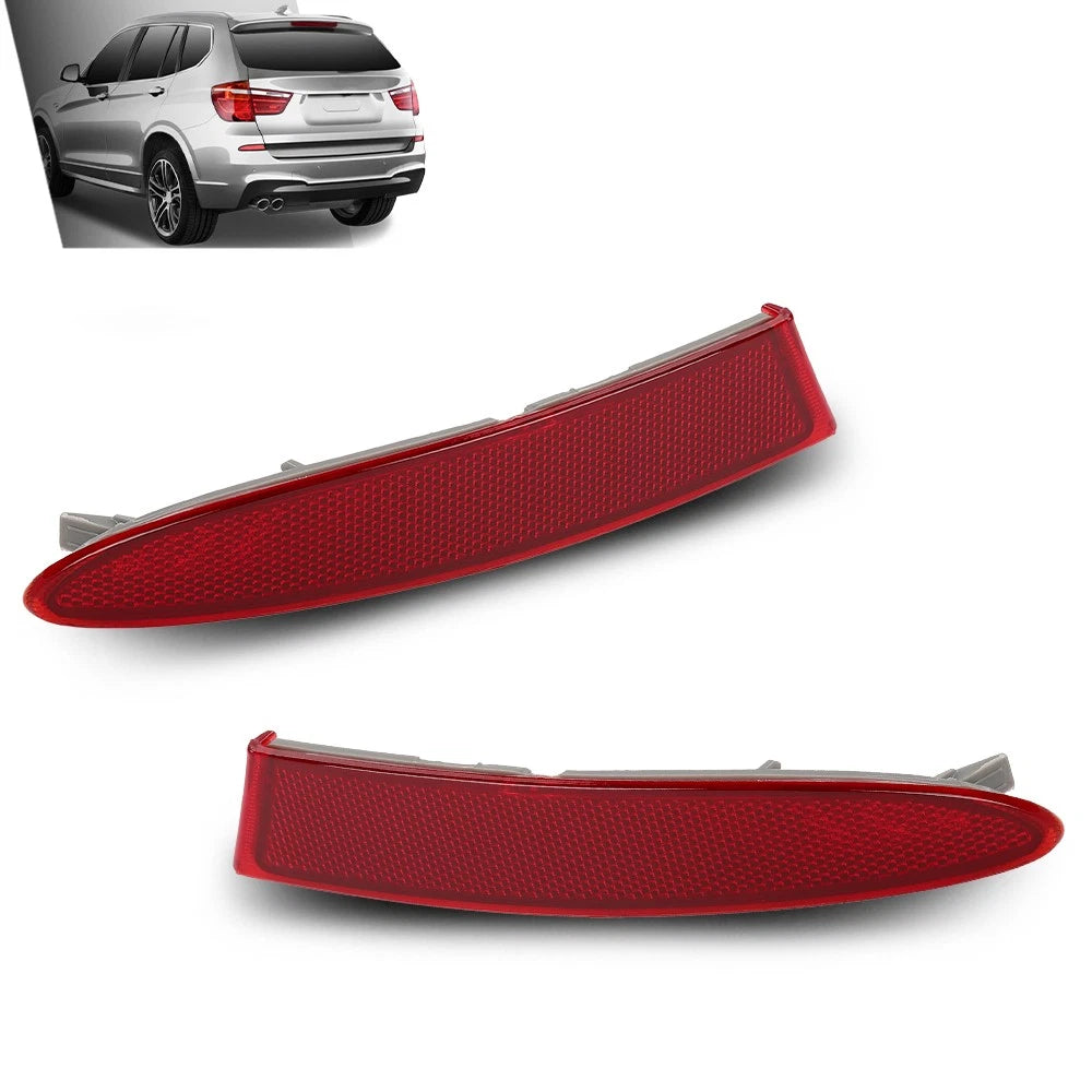 Pair Rear Bumper Reflectors for BMW X3 (2011–2017) Red