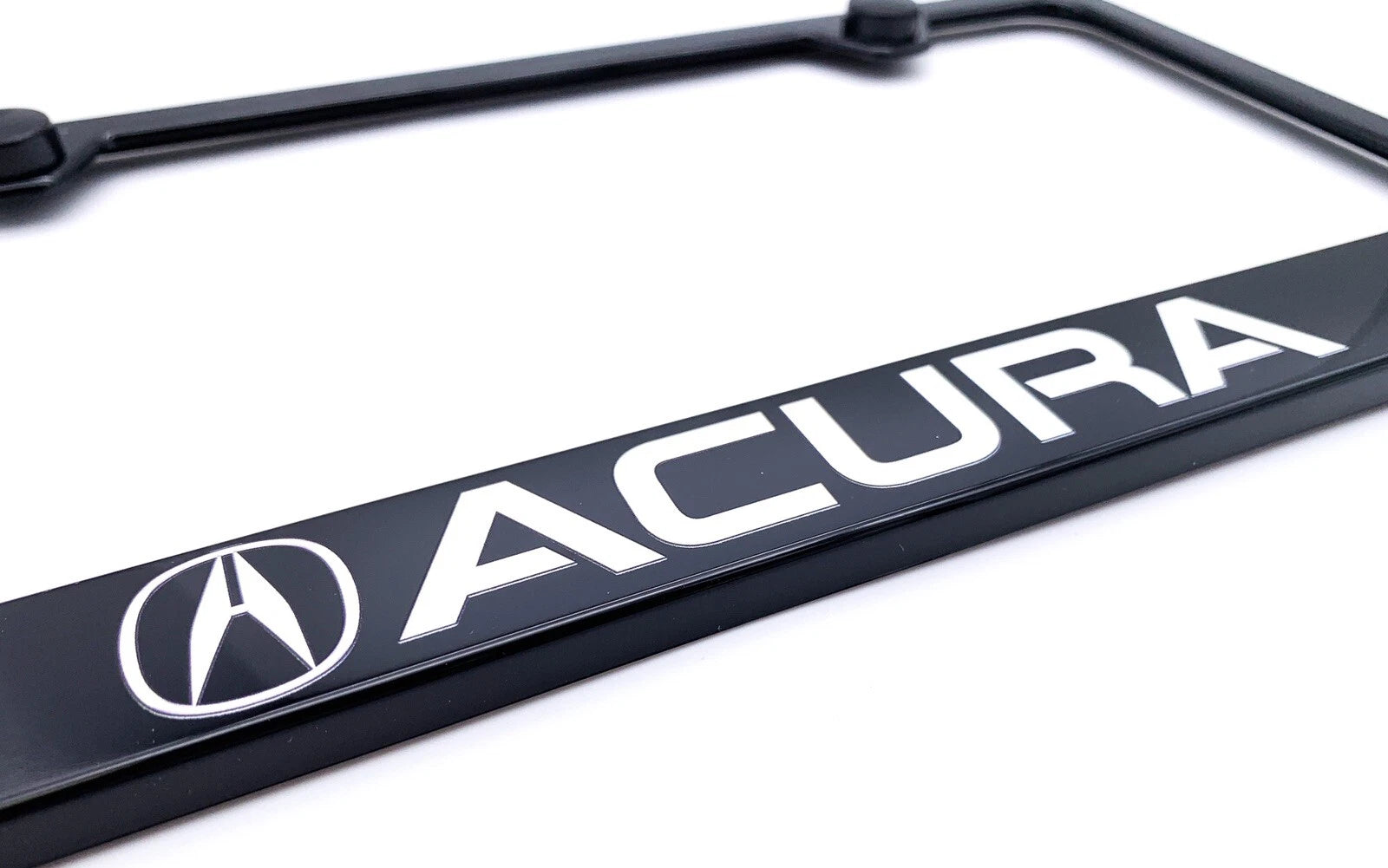 License Plate Frame Black Plastic with White Acura Logo for Acura (2000–2024)