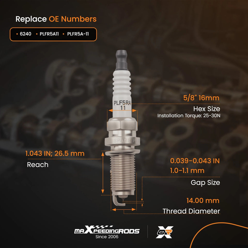 6PC Iridium Spark Plugs for Infiniti FX45 (2003–2008) & Nissan Armada (2004–2015)
