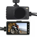 3" 140° Waterproof Dual Action Camera DVR for Motorcycle (IP68)