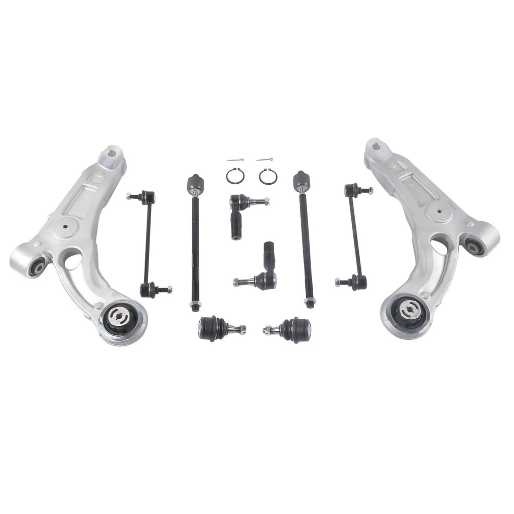 Set of 10 Front Lower Control Arms Sway Bars Tie Rods for Jeep Cherokee (2014-2018)