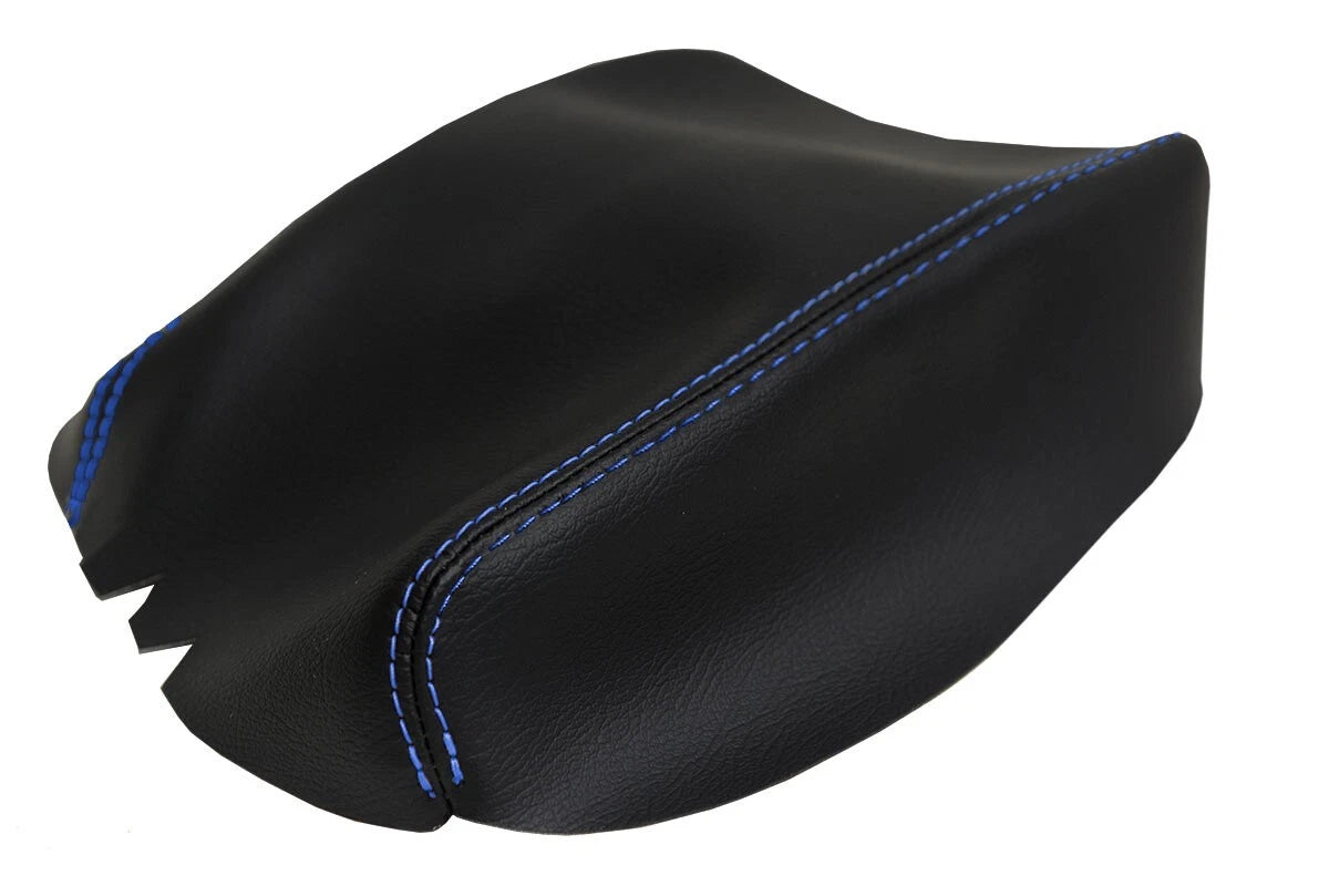 Leather Console Lid Armrest Cover for Ford Ranger (2019–2020) Blue Stitch